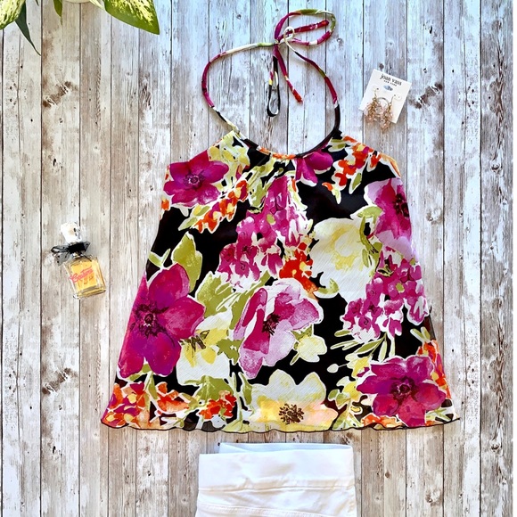 Iz Byer Tops - IZ Byer California Floral print summer halter top